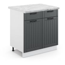 Mobiletto base per cucina Fame-Line, Antracite casa di campagna, 80 cm , PL Marmo, Vicco