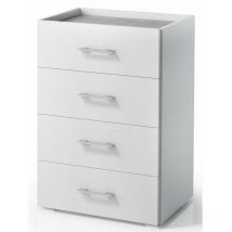Mobile 4 cassetti bianco piano color cemento con vassoio contenitore