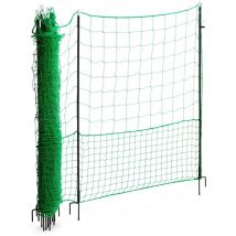 Wiesenfield - Mobile Chicken Fence Poultry Net Chicken Net 25 m 125 cm with electricity