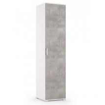 Mobile con anta singola e quattro ripiani regolabili Bianco Cemento