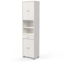 M&s - mobile colonna 'bikini' con cassetto e ante bianco, 50,5x196x33 cm