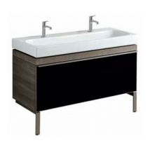 Mobile con doppio lavabo Pozzi Ginori Citterio 51x55x119 cm fumè