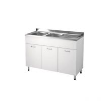 Colavene - Mobile Con Lavello 120x50 Tre Ante Con Due Vasche E Gocciolatoio