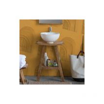 Mobile consolle bagno in Teak naturale con top semicurvo