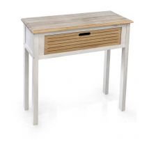 Maury's mobile consolle in legno con cassetto 75X30X75CM bicolor bianco e legno