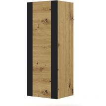 Vetrina MONDI 125 cm a tutta altezza in rovere artigianale / nero opaco