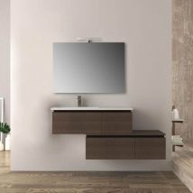 Baden Haus - Mobile da bagno 140 cm sospeso moderno rovere scuro soft Slide