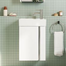 Mobile da Bagno 40 cm–COMPATTO per Piccoli Spazi-Bianco opaco