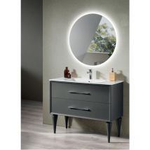 Bluelife - Mobile da bagno a terra moderno con base 120 classic con 2 cassetti e lavabo antracite opaco