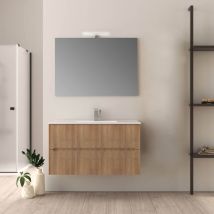 Baden Haus - Mobile da bagno cannettato 100 cm rovere tabacco Riga