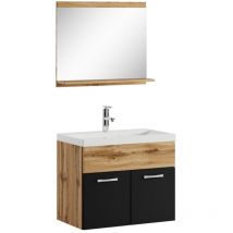 Badplaats - Mobile da bagno Montreal 02 60cm Rovere con Nero Opaco - armadio mobiletto