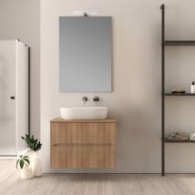 Baden Haus - Mobile da bagno per lavabo da appoggio cannettato 80 cm rovere tabacco Palermo