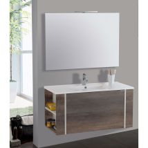 Mobile Da Bagno Sospeso 100cm Mazzoni Gold Grigio Frassinato