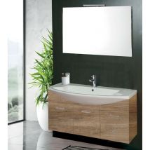 Mazzoni - Mobile da Bagno Sospeso 108cm Manhattan Noce Chiaro Frassinato