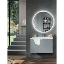 Mobile da bagno sospeso moderno base 80 crizia con lavabo grigio opaco