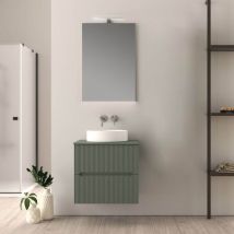 Baden Haus - Mobile da bagno verde opaco 60 cm cannettato Palermo
