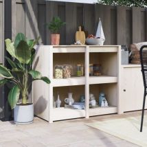 Torana - Mobile da Cucina da Esterno Bianco 106x55x92 cm Legno Massello di Pino