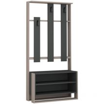 Mobile d'ingresso 3 ripiani e 3 ganci appendiabiti H180 cm - Chester