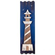 Zen Et Ethnique - Signes Grimalt Mur Adorno Pendant Adorno Sea Lighthouse Blue Wood Plaques 3x20x74cm 26151