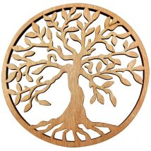 Zen Et Ethnique - Signes Grimalt Mur Adorno Pendant Plaques en bois doré de pendentif arbre à vie 1x30x30cm 25251