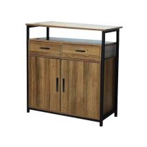 Mobile industrial 2 ante con cassetti 70X35X100H quercia