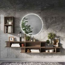 Mobile ingresso da parete in stile minimale L. 170 x H. 180 cm – Made in Italy – 2 mensole e 2 cubi – Arredo casa