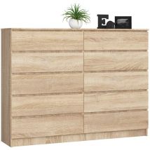 Akord - Cassettiera K160 Sonoma Quercia 160 cm 10 cassetti 160x40x121 cm