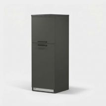 Einbau-kühlschrankverkleidung Mit 2 Türen, Küchenschrank 60x60x164,5h Halser - Schwarz - Grau
