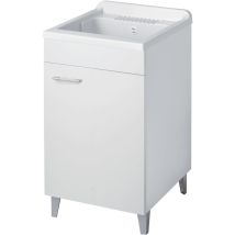 Lavatoio Legno 1 Anta Interno 45x50 (h.85) Vasca Asse Pp Bianco