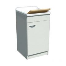 Cardinale - Mobile Lavatoio 45 x 50 H84 cm - 1 Anta Apertura d x - Installazione a Terra - In Nobilitato - Vasca In Resina - Bianco