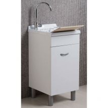 Mobile Lavatoio in ABS 45x50x88 cm 1 Anta Ambrosini Doris Bianco Opaco