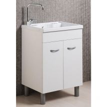 Mobile Lavatoio in abs 60x60x88 cm 2 Ante Ambrosini Oceano Bianco Opaco
