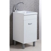 Mobile Lavatoio in abs 45x50x88 cm 1 Anta Ambrosini Oceano Bianco Opaco