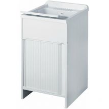 Mobile Lavatoio in pvc 50x50x85 cm con Serranda Forlani Esterni Roc Bianco