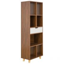 Mobile libreria design in legno con cassetto