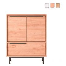 Buffet cuisine multifonction meuble chaussures 3 portes bois Thaon - bois neutre