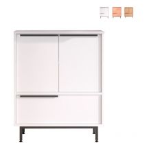 Buffet cuisine multifonction meuble chaussures 3 portes bois Thaon - Blanc
