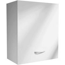 Ambrosini - Mobile Pensile da Bagno 1 Anta in Nobilitato 48x48 cm Apertura Sinistra Perla Bianco Opaco