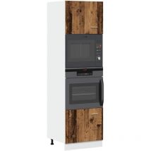 Mobile per Microonde Legno Antico 60x57x207 cm in Truciolato - Vidaxl