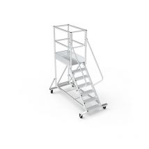 Mobile Plattform mit Geländer total und Sicherheitstür - Maximale Arbeitshöhe 4.00m - PTF110PT-P