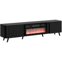 Mobile porta TV Charlotte 203, Nero, Il numero di porte: 0, Numero di cassetti: 0, 200x49x39cm, LED