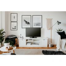 Zenzero Shop - Mobile porta Tv con 2 ante e un ripiano in finitura Bianco