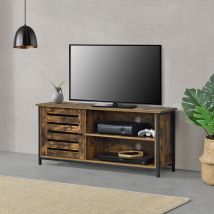 [en.casa] - Mobile Porta tv con Armadietto e Scomparti (AxLxP) 49 x 110 x 30 cm Supporto tv con Passaggio Cavi Consolle con 1 Anta e Ripiani