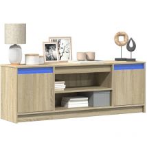 Torana - Mobile Porta tv con led Rovere Sonoma 139,5x34x50 cm Truciolato