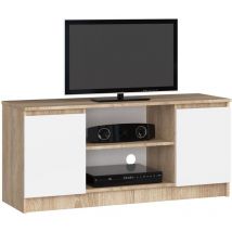 Abamihome - Mobile tv akord Sonoma Quercia 120 cm 2 ante inserto frontale Bianco 120x40x55 cm