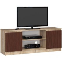 Mobile tv Akord Sonoma Quercia 140 cm 2 ante inserto frontale Wengé 140x40x55 cm