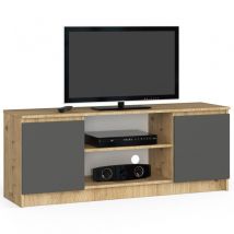 Mobile tv Akord Quercia Artisan 140 cm 2 ante inserto frontale Grigio Grafite 140x40x55 cm