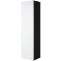 Mobile Sospeso Vetrina Soggiorno Moderno Salotto Vetrinetta Pensile 40x165x28 Modello Luke V4 Nero e Bianco lucido