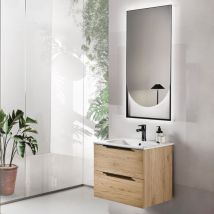 Mobile sospeso bagno 80 cm in nobilitato bali Quercia Naturale