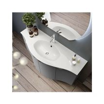 Baden Haus - Mobile Sospeso Eclisse - Dimensione 137 cm - Blu Petrolio - 4 Ante - Lavabo in Resina